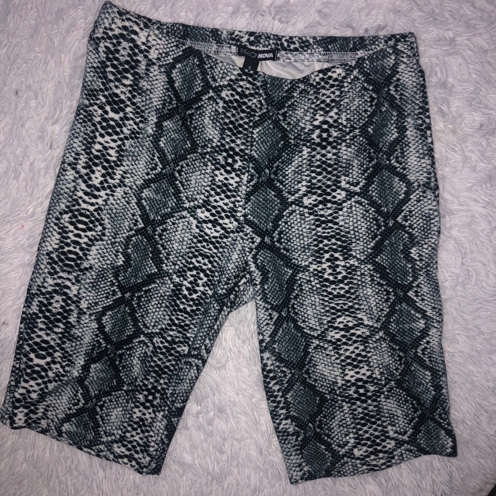 Snake skin biker shorts